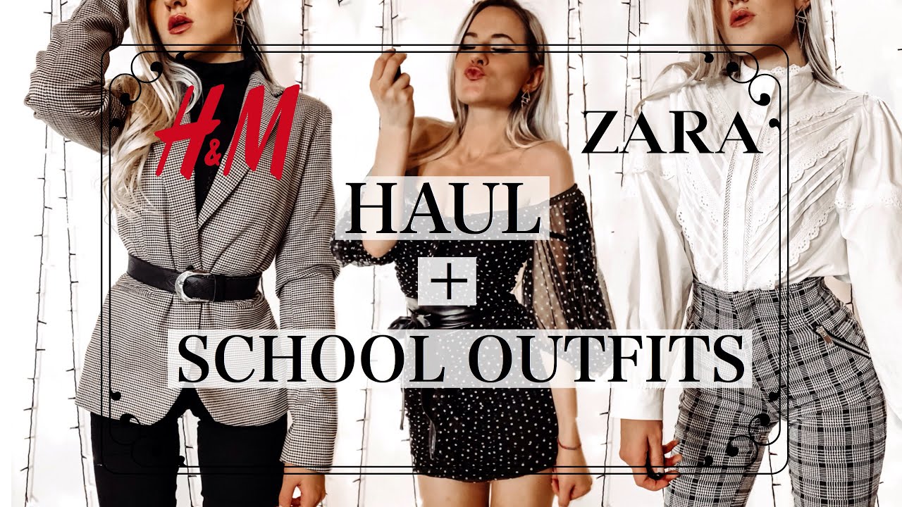 Try On Haul Idee Outfit Per La Scuola E La Sera Zara E H M Youtube