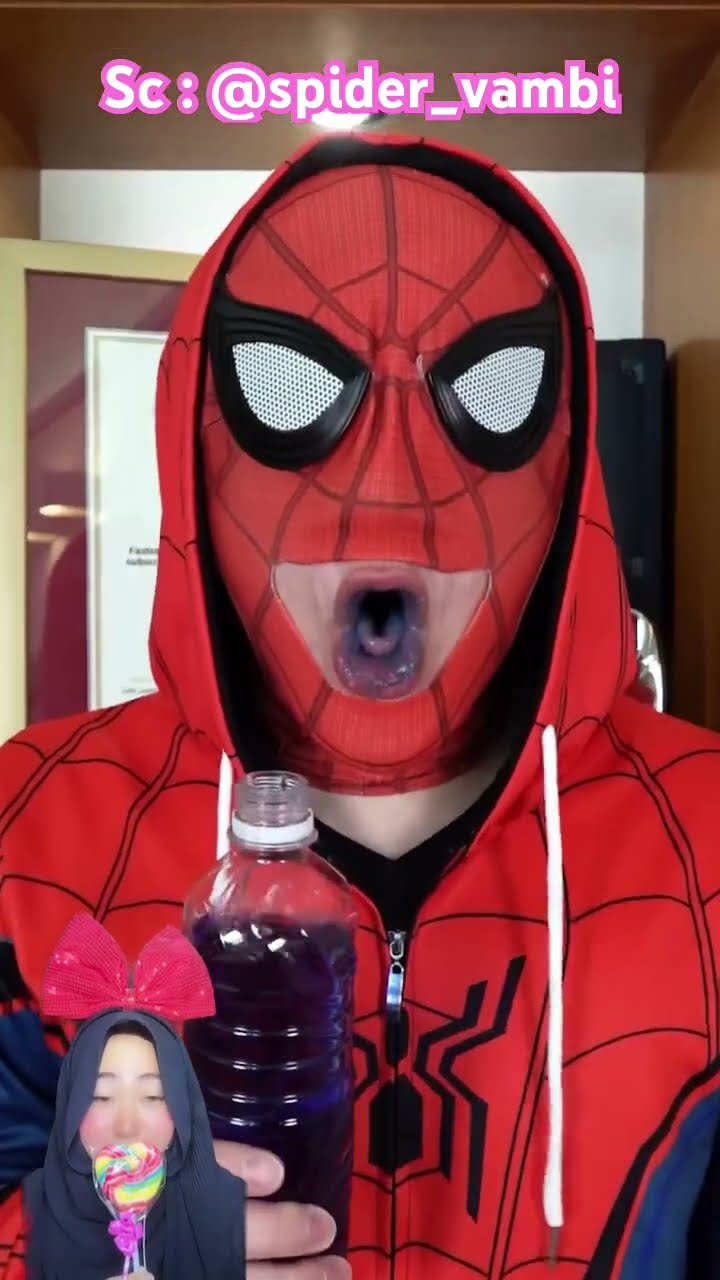 MUKBANG SERBA BIRU ⁉️SPIDY ikutan juga ? @spider_vambi #shorts #funny #dubbing