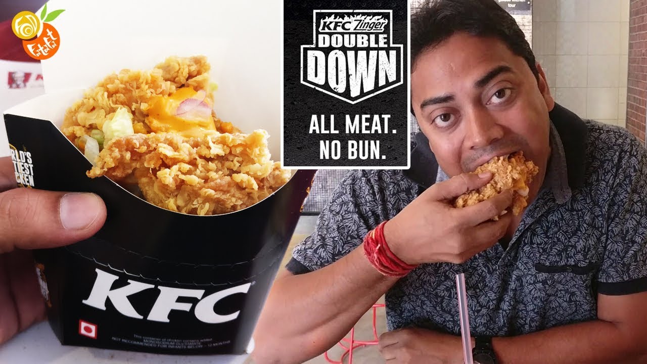 KFC Double Down Burger India - Taste Test Eating show | Food Fatafat