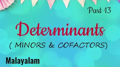 Minors & Cofactors|Determinants|Class 12|Maths| Malayalam