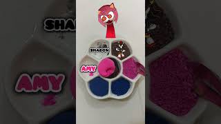 Sonic Team |Normal Vs Horror| Color Mixing Shadow 🖤 Amy 🩷 Sonic 💙#shorts #colors #sonic #amy #shadow