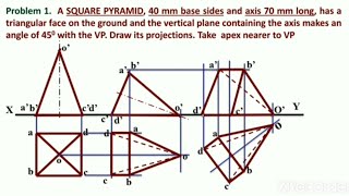 Celebrity PROJECTION OF SQUARE PYRAMID RESTING ON TRIANGULAR FACE | PROJECTION OF SOLID | PROBLEM 14 Profile