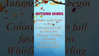 Autumn Winds || English Poem For Kids
