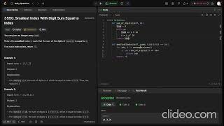 [24.09.26] Leetcode Daily 3550. Smallest Index With Digit Sum Equal to Index