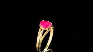Ruby Ring With Diamonds - 1.0 Carat  in 10K Yellow Gold | MyJewelryBox