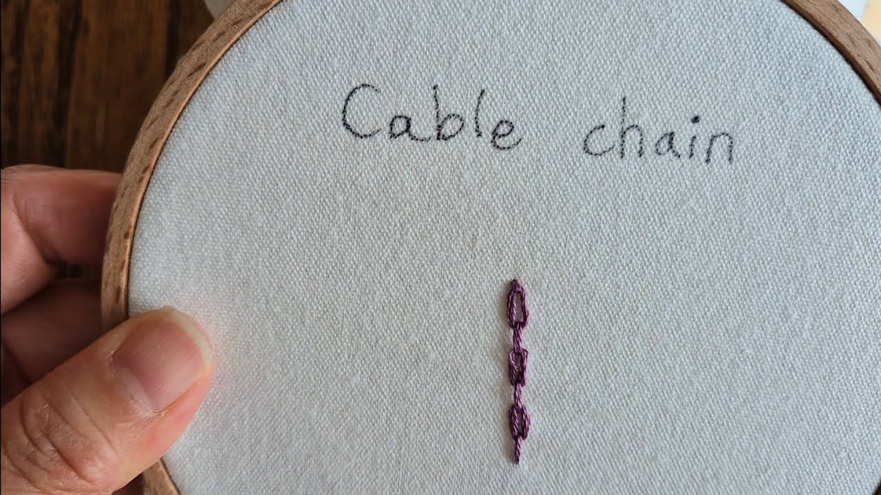 프랑스자수 캐이블체인스티치 cable chain stitch #embroidery #healing #asmr #stitch