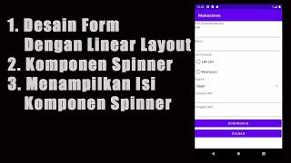 30 Menit Desain Form Dengan Linear Layout dan Penggunaan Komponen Spinner