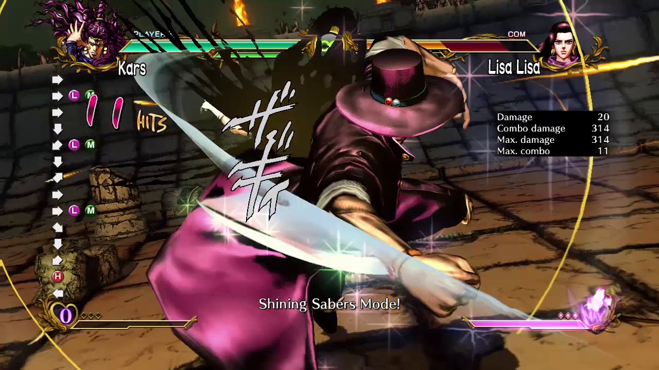 JoJo's All Star Battle: Wiki Kars Combos