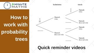How to use a probability tree - Badminton Tennis GCSE question level 5
