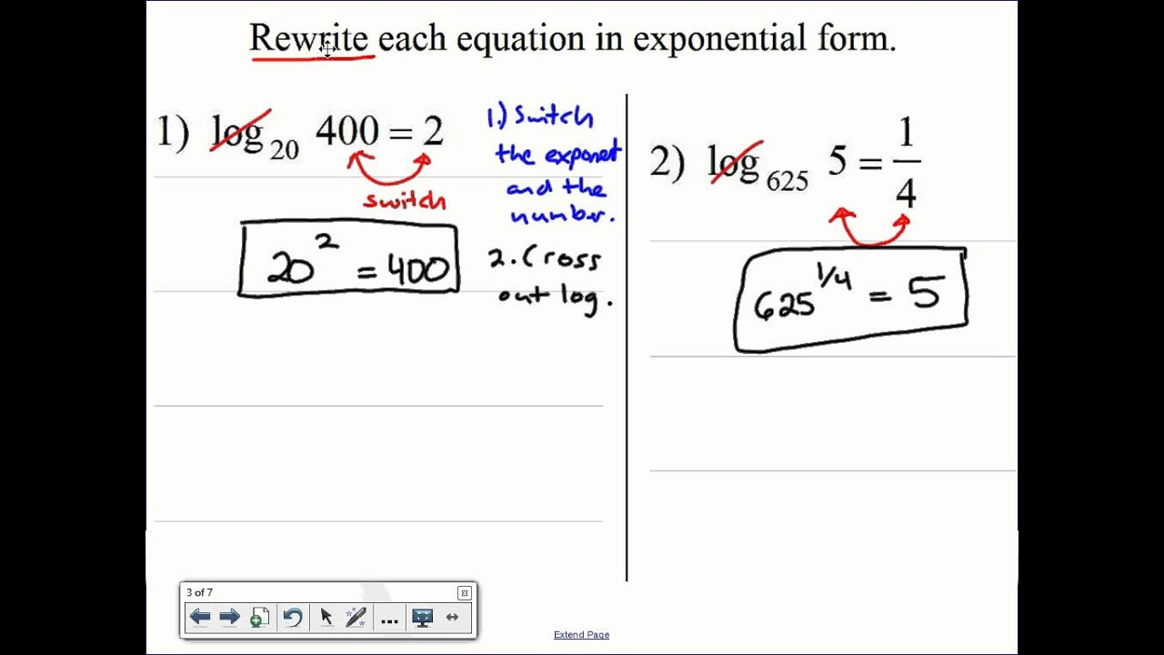 november21 algebra 2 logarithmic and exponential form exponential form