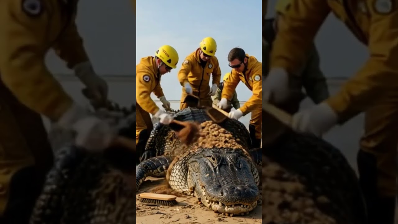 🐊✨ Unbelievable Alligator Rescue! Watch This Giant Get a Deep Clean! 🧽💦