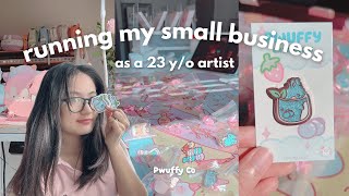running my small business as a 23 yo artist 🌱🐰 packing 200 orders + visiting storage unit
