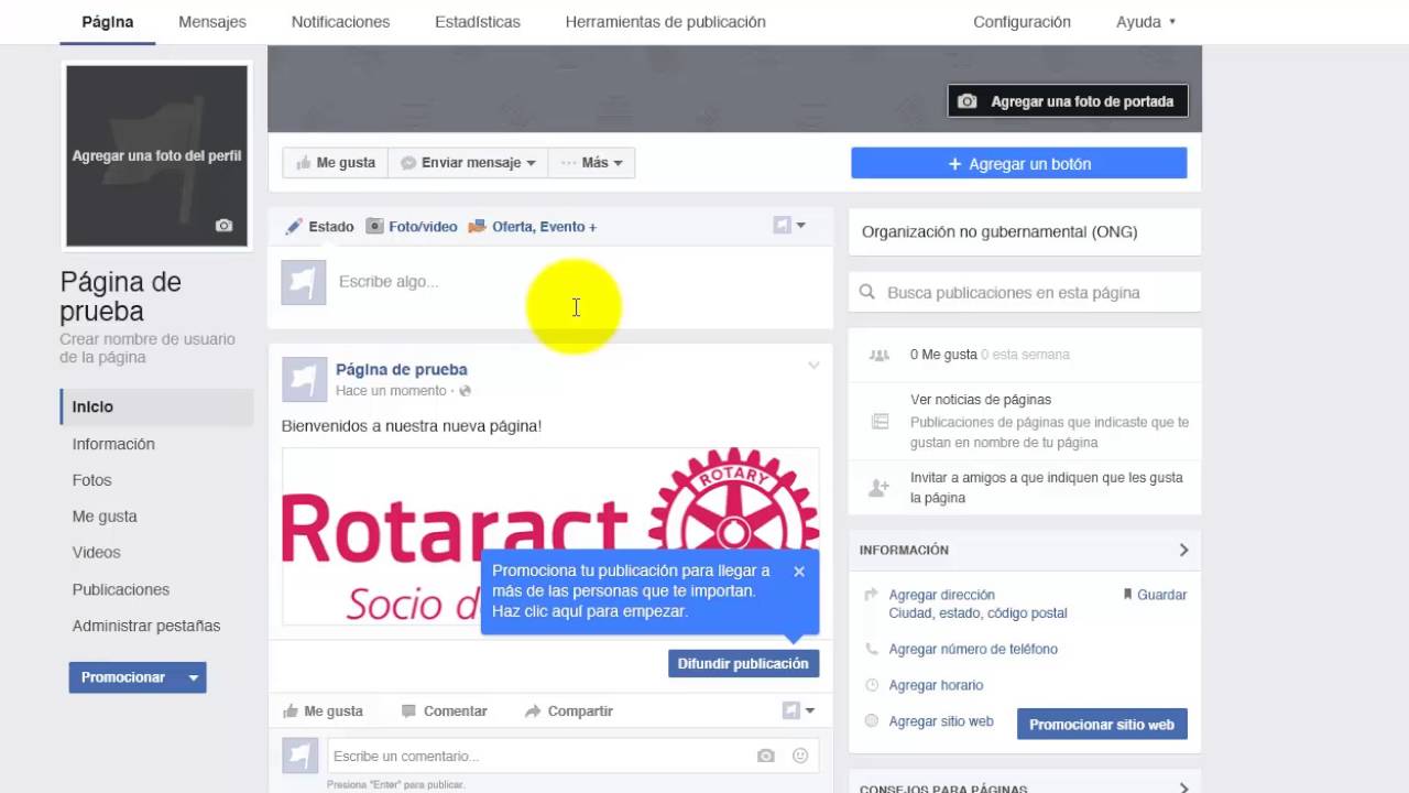Cómo crear una página de Facebook para el club - YouTube, image size:1280x720