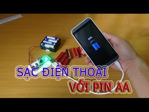 Video Hướng dẫn sạc điện thoại với pin AA 1,5v và 1,2v - youtube