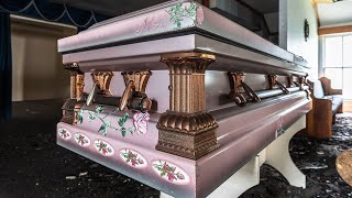 Abandoned Funeral Home With Pink Mother Casket