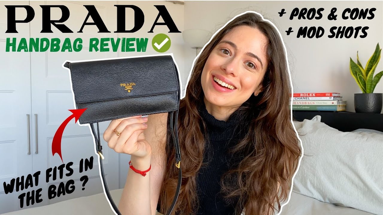 Prada Review, Little Black Bag, Saffiano Leather, MOD Shots, What Fits  In This Bag