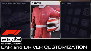 F1 2019 - Car and Driver Customization (Liveries, Audio Names, Helmets, Suits, Gloves and Badges)