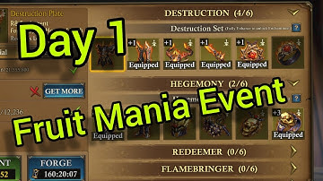 Got 2 Destruction Equipment | Day 1 Upgrade Event | Fruit Mania Event | King of Avalon KOA