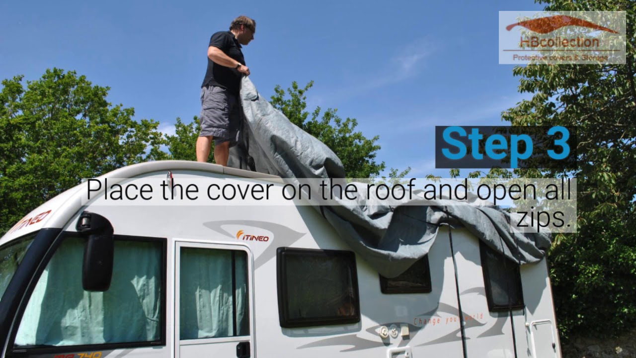 HOW TO INSTALL A MOTORHOME COVER YouTube