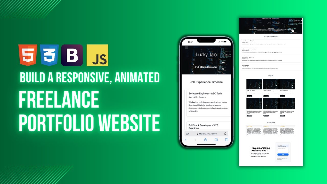 Build a Freelance Portfolio Website with HTML, CSS, Bootstrap and JS ...