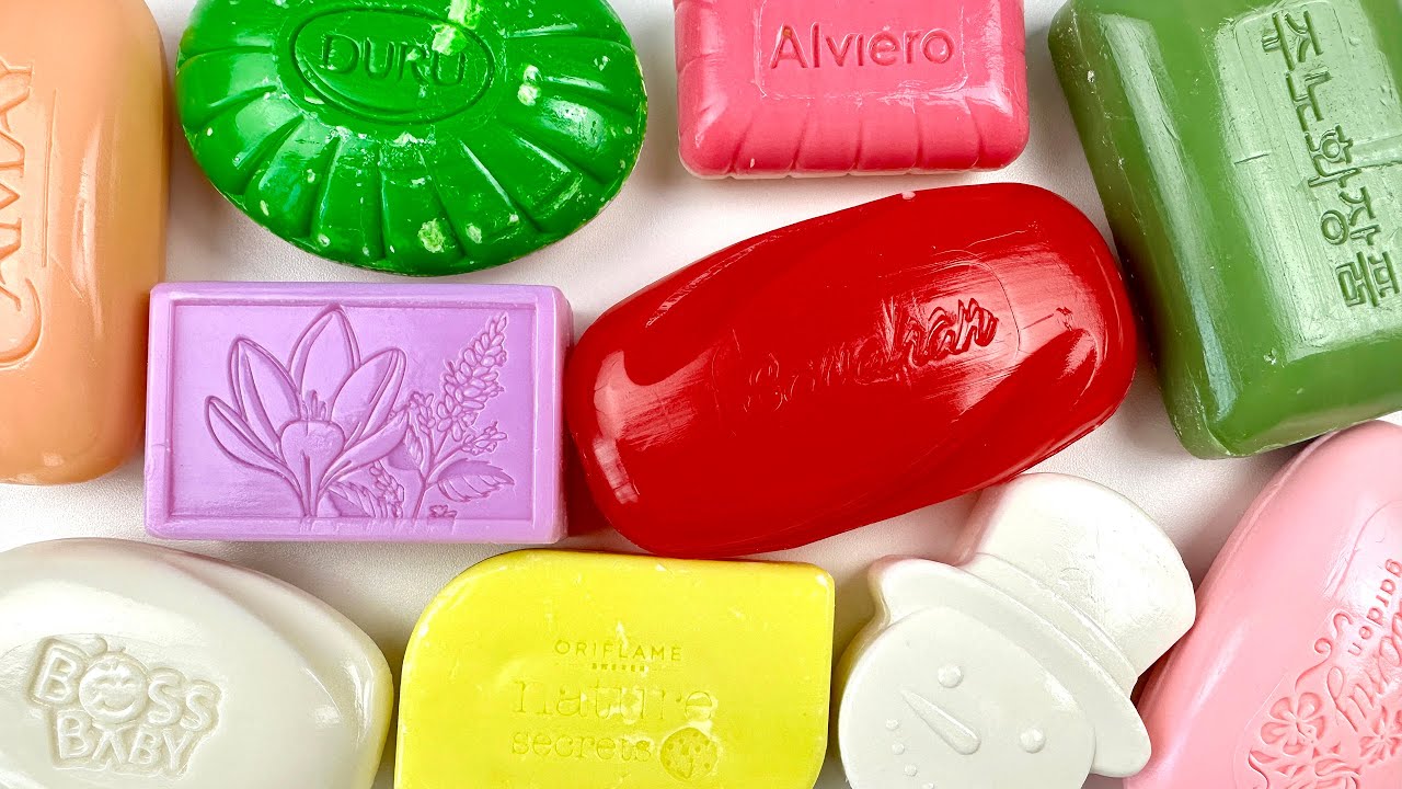ASMR Carving colored soap. Soothing cutting soap | ASMR Soap.