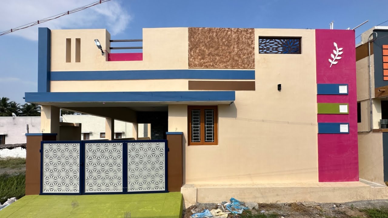 2.8 சென்ட்டில் 1000 sqftல் கட்டப்பட்ட அழகான 2bhk வீடு Low budget