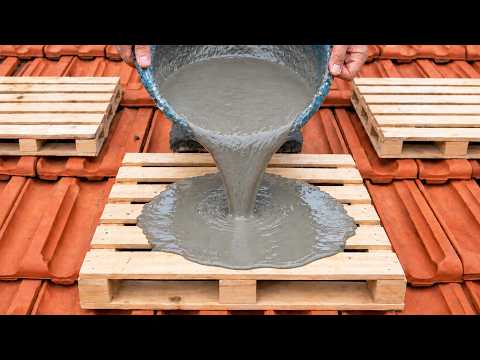 Pour cement into wooden pallets and see what happens! You'll be surprised by the results 😱