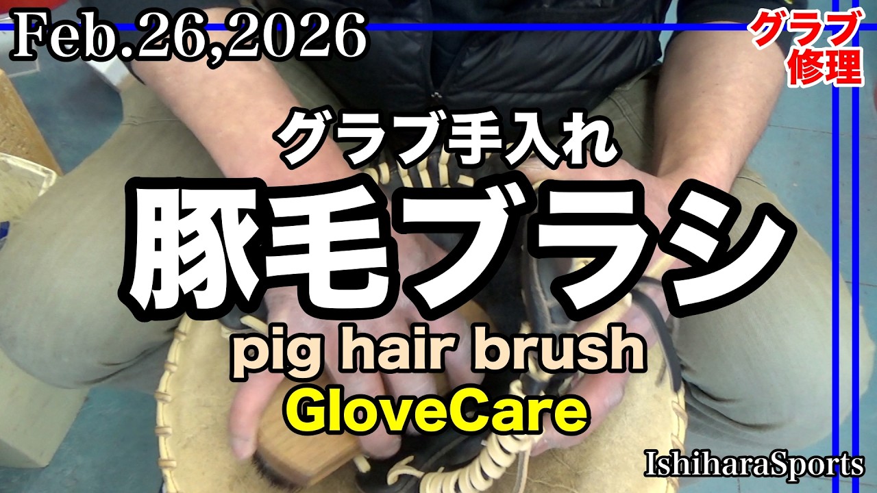【グローブ手入れ】グローブ磨き / 豚毛ブラシ  Glove brush (Pig hair brush)〈#4003〉Glove Care
