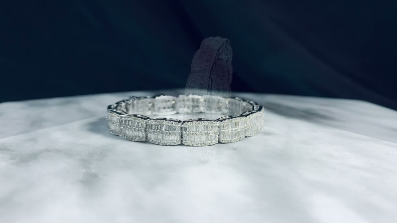 天然T鑽鑽石寬版手鍊