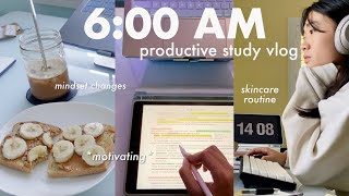 STUDY VLOG  | mindset changes, morning skincare routine, typing asmr, failing practice exams