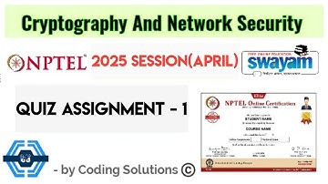 Cryptography And Network Security | Week 1 Answers 2025(April) | NPTEL 2025 ||