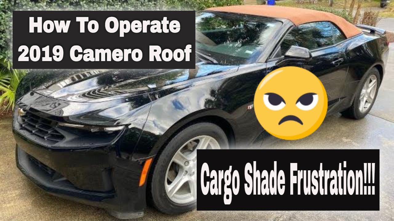 How To Open \U0026 Operate A 2019 Camero Convertable Roof - Frustrating Extend Cargo Shade Error \U0026 Review