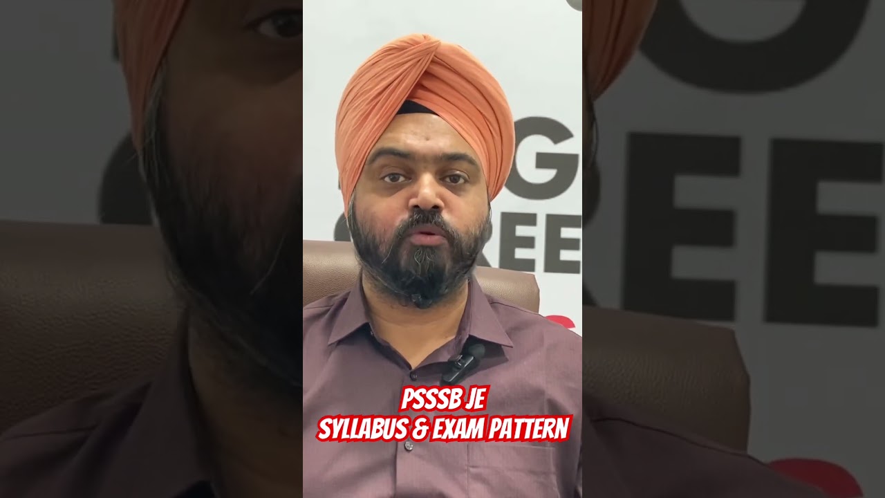 PSSSB JE Syllabus & Exam Pattern released by official website