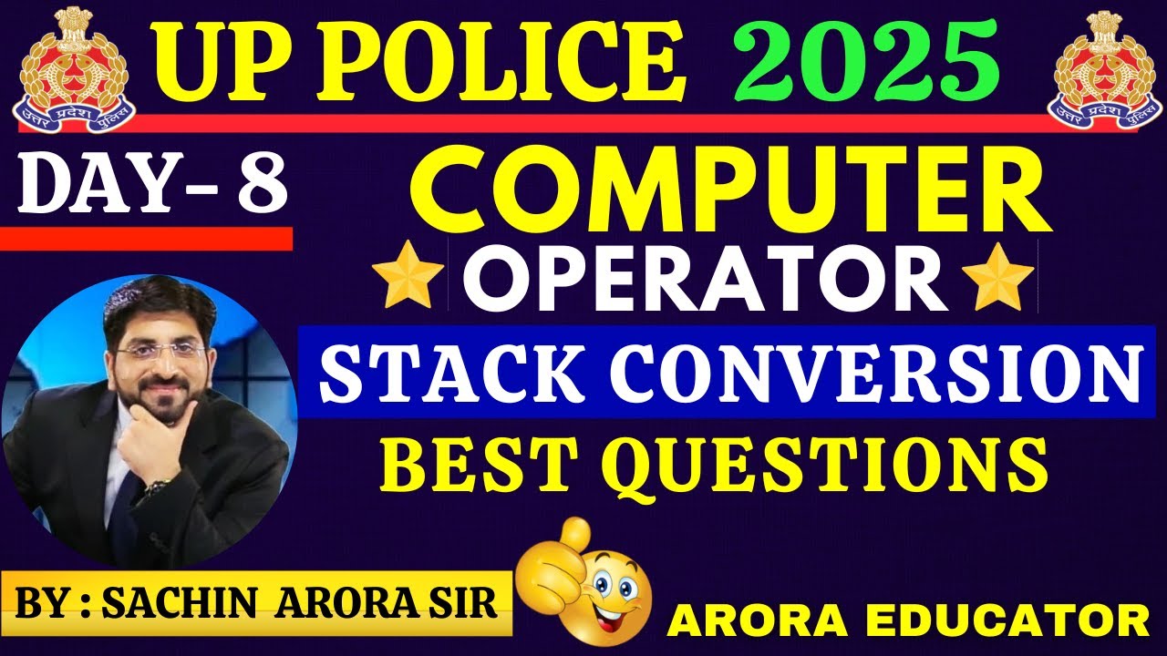 UP Police Computer Operator Classes 2025 | UP Police Computer Operator  Questions | Stack | Day 8