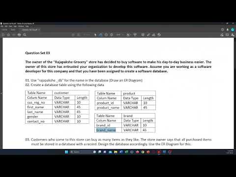 Data Base Task 03 | DBMS Question Session | 1st Year | Java Institute | Haritha Herath