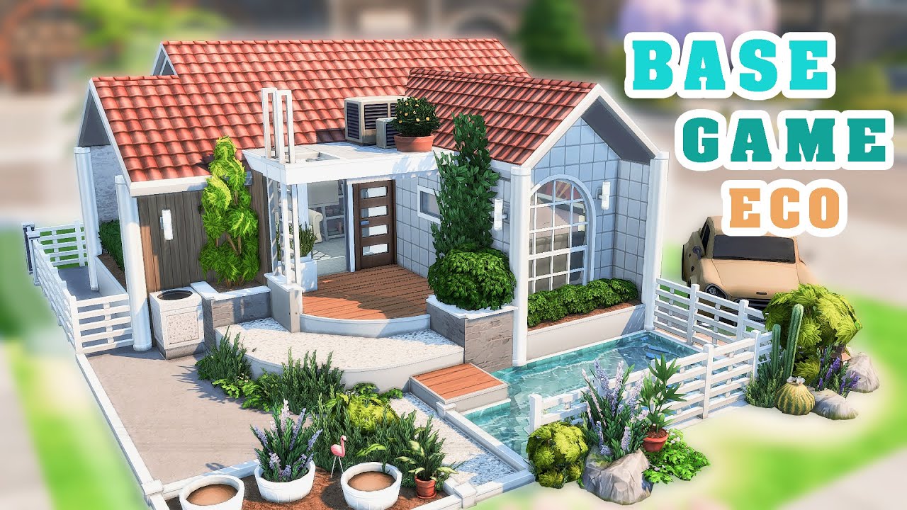 The Sims 4 BASE GAME ECO HOUSE (No CC) Speed Build