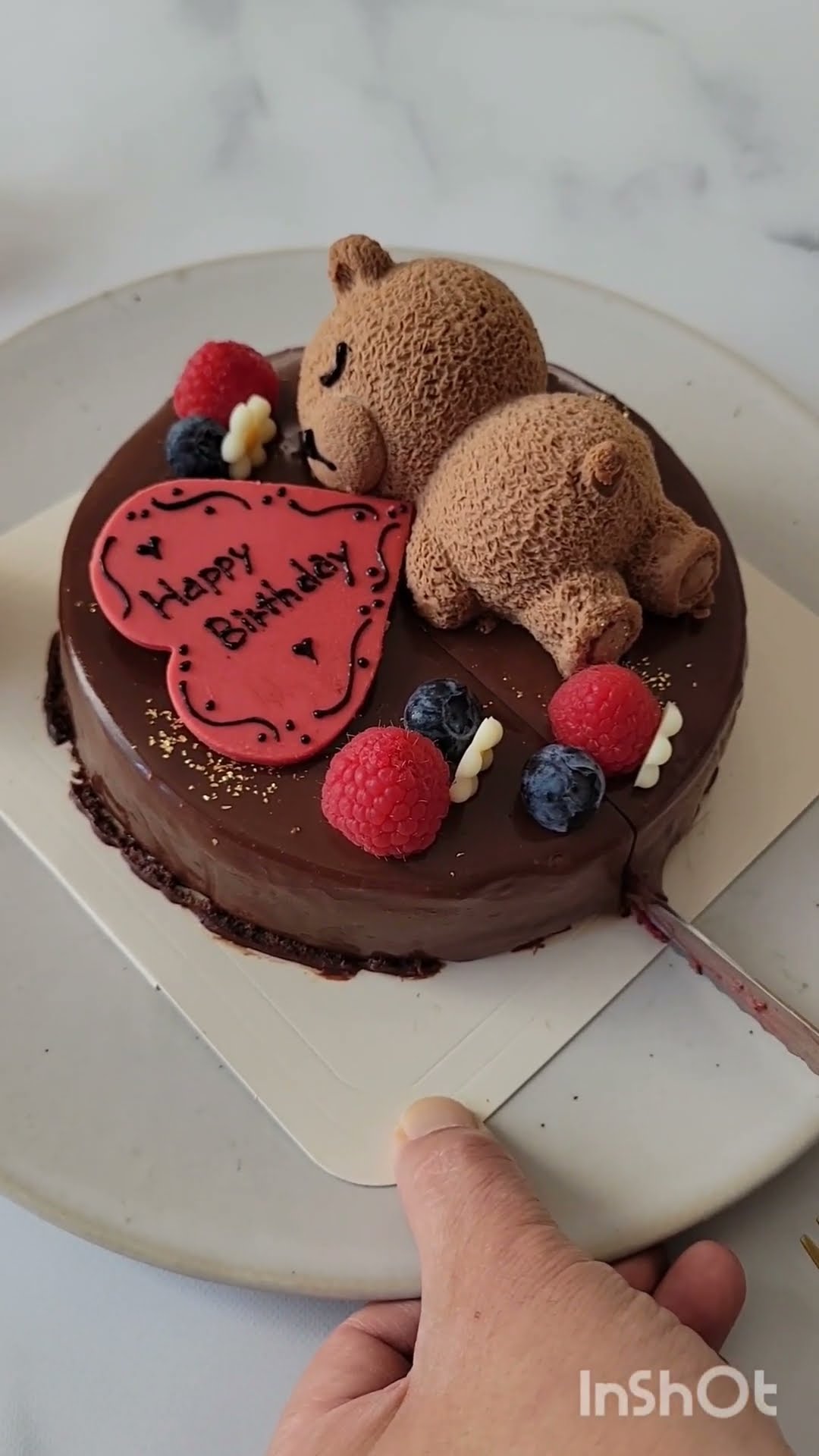 くまちゃんのチョコレートムースケーキ#くまちゃんケーキ