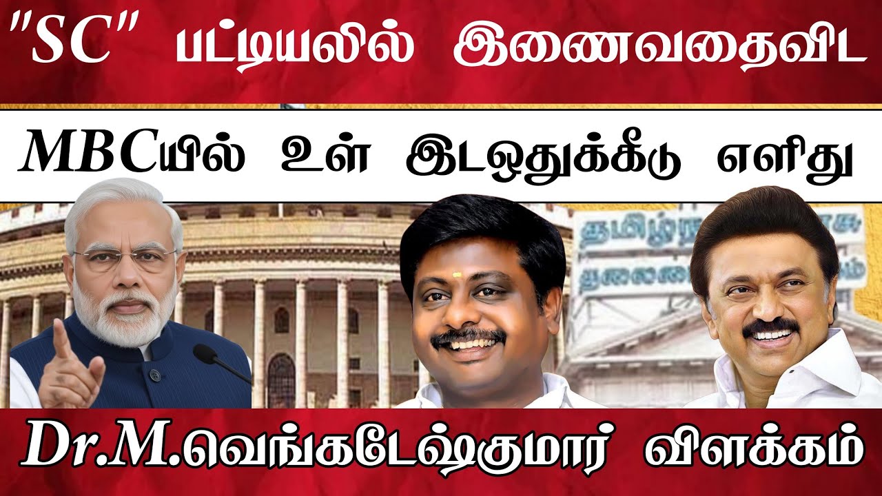 MBC உள் இட ஒதுக்கீடு என்பது எங்கள் உரிமை | Dr.M.வெங்கடேஷ்குமார் விளக்கம் 