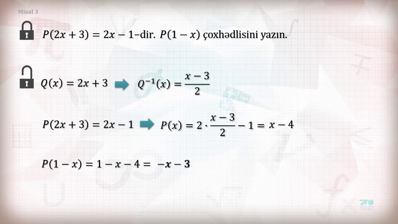 306 Riyaziyyat. Tam cəbri ifadələr.
