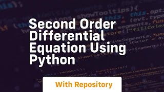Second order differential equation using python