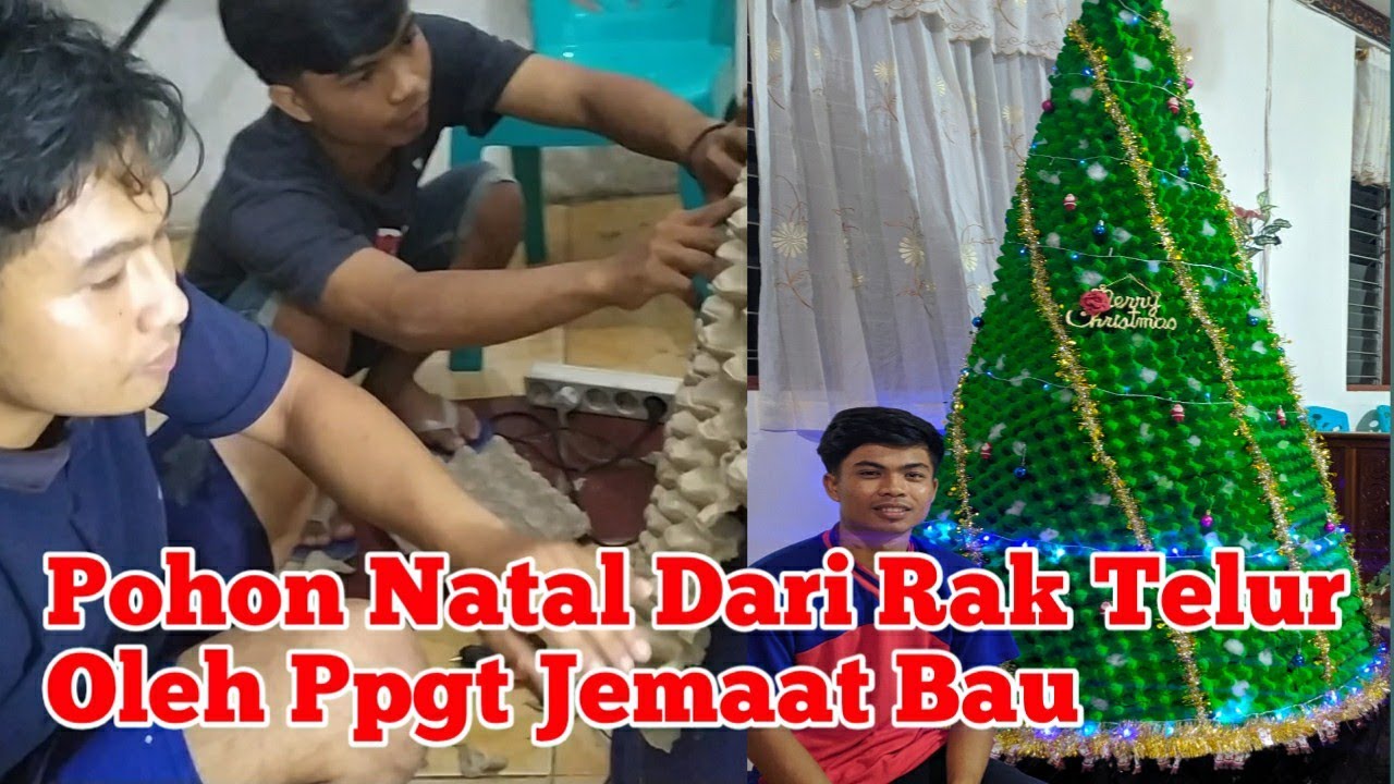  Cara  Membuat  Pohon  Natal  Dari  Rak Telur Bekas Oleh PPGT 