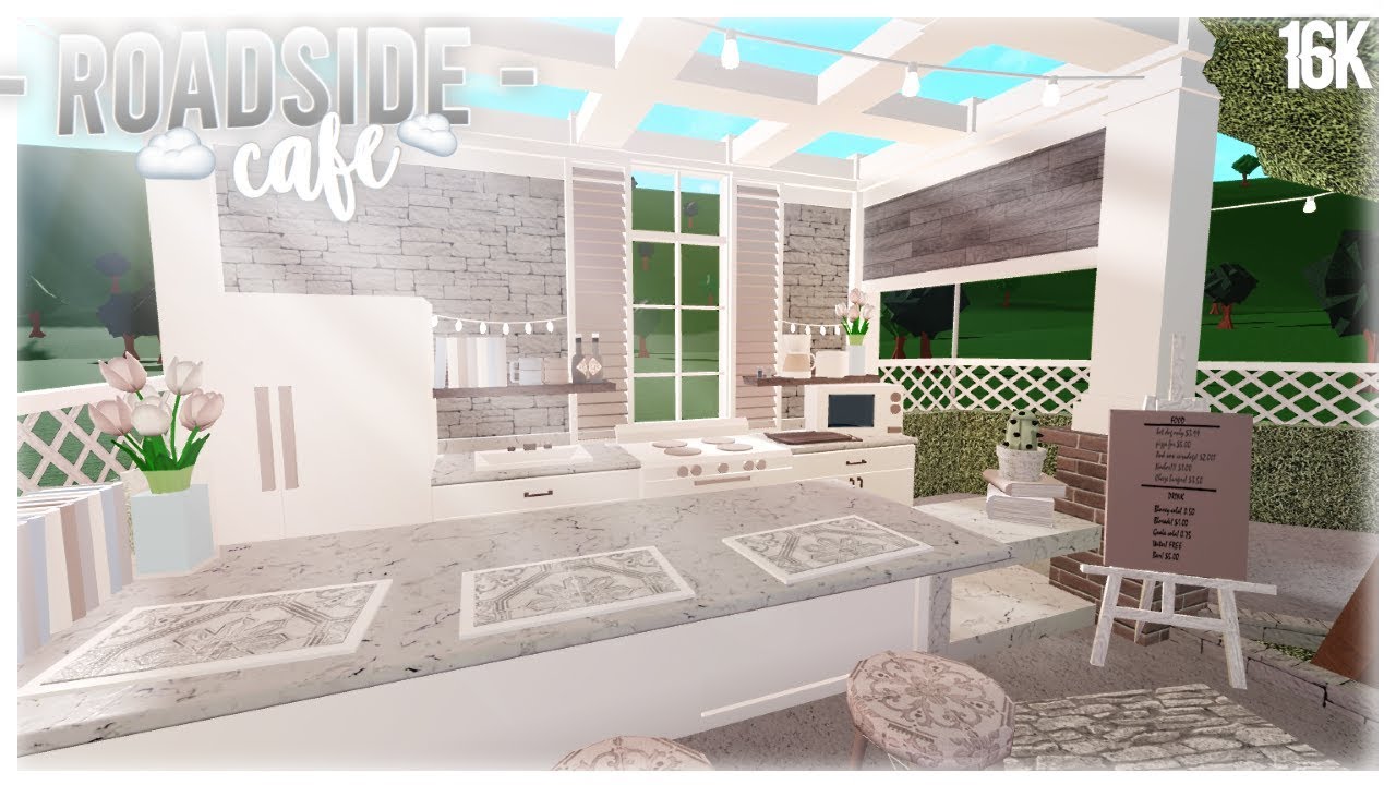 Bloxburg cafe exterior soft nixilia story layout modern plans tiny aestheti...