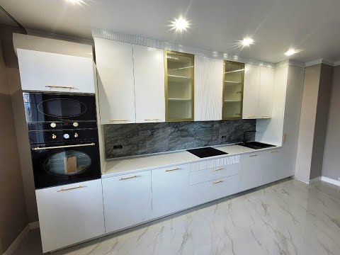 Изготовление кухни в потолок с фасадом крашенный МДФ от производителя Березка-Мебель!