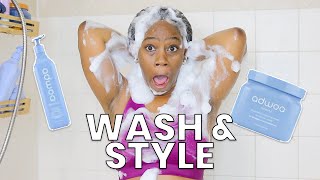 NATURAL HAIR PROTECTIVE STYLE WASH DAY ROUTINE WITH ADWOA BEAUTY NEW BLUE TANSY LINE