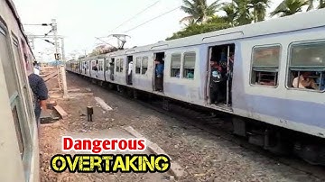 Furious Parallel overtake between Two Trains 😱 | Dangerous High Speed Train Race and Overtake