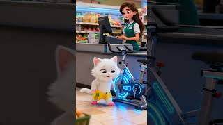 Cat's Exercise bike surprise #shorts #funny #cat #cute #animals #funnyvideo #gift #cartoon #meow