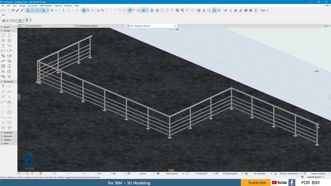 Railing Tool 3D Modeling Archicad For BIM YouTube