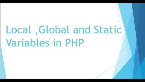 Local,Global and static variables In PHP (Hindi / Urdu)