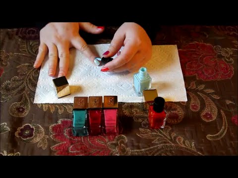 ASMR Nail Polish ~ Swatching My Favorite Brand (YSL) ~ Soft Spoken