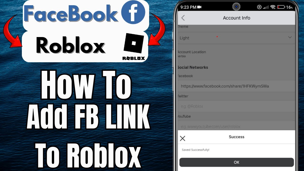 How To Add Facebook Link To Roblox
